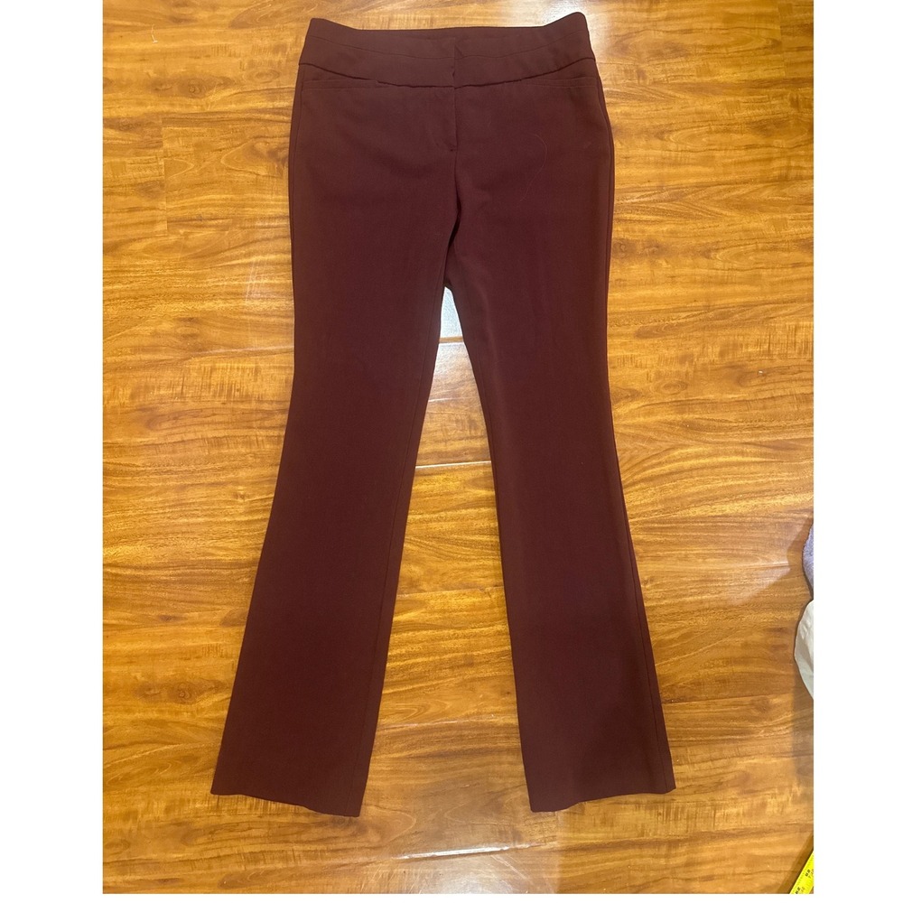 Worthington Modern Fit Burgundy Dress Pants Women Mid Rise Professional Trousers